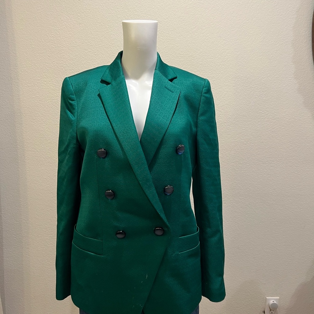 Giorgio Armani Teal Double-Breasted Blazer